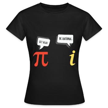 Math Quote Pi and imaginary number funny math - Women's T-Shirt - black - Front - AI Model Female 172 dark (172cm)