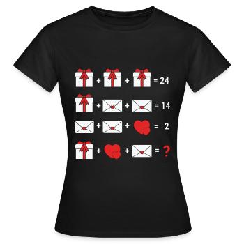 Citation mathématique Pouvez-vous le résoudre? Drôle d’équation mathématique - T-shirt Femme - noir - Devant - AI Model Female 172 dark (172cm)