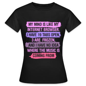 Browser Mind - Frauen T-Shirt - Schwarz - Vorne - AI Model Female 172 dark (172cm)