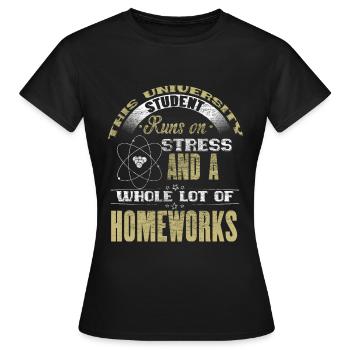 Universität Uni University - Frauen T-Shirt - Schwarz - Vorne - AI Model Female 172 dark (172cm)