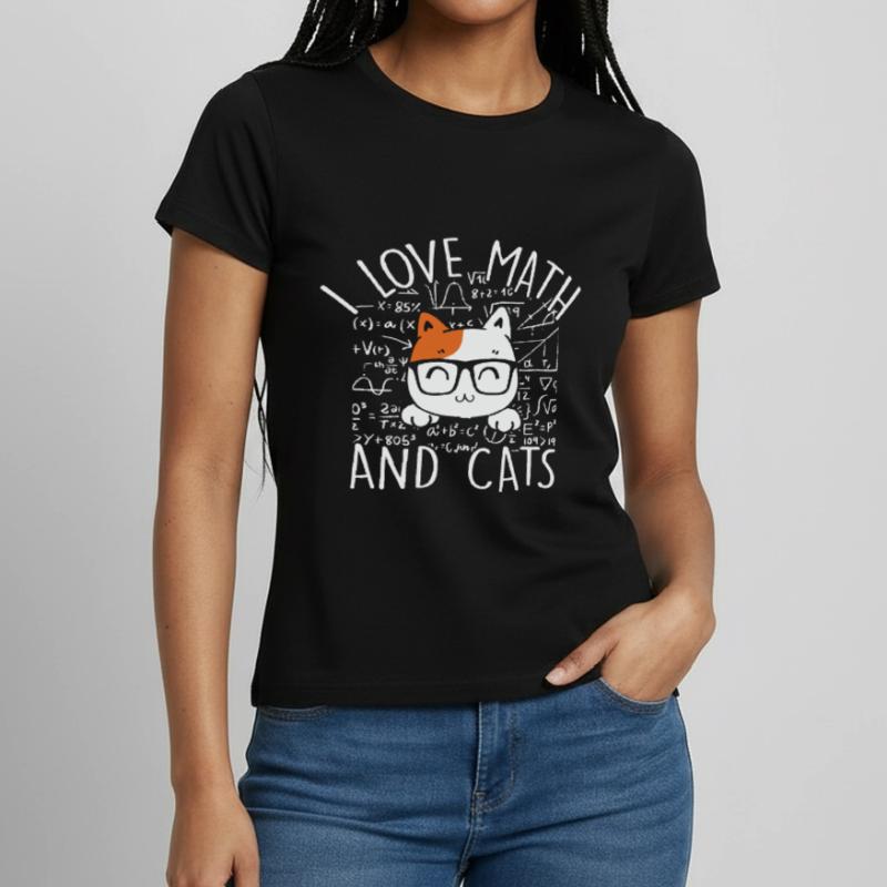 Math Citation Math Kitty Chat J’aime Math et chats T-shirt Femme