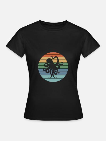 Octopus Rétro - T-shirt Femme - noir
