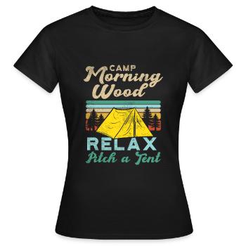 Camp Morning Wood - Frauen T-Shirt - Schwarz - Vorne - AI Model Female 172 dark (172cm)