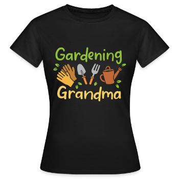 Grandma Gardening - Frauen T-Shirt - Schwarz - Vorne - AI Model Female 172 dark (172cm)