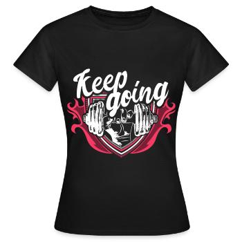 Kraftsport Muskelaufbau - Frauen T-Shirt - Schwarz - Vorne - AI Model Female 172 dark (172cm)