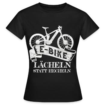 E-Bike Lächeln Statt Hächeln Elektro Fahrrad - Frauen T-Shirt - Schwarz - Vorne - AI Model Female 172 dark (172cm)