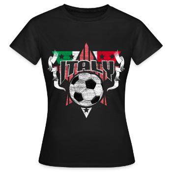 Idée cadeau de l’équipe nationale de football d’Italie - T-shirt Femme - noir - Devant - AI Model Female 172 dark (172cm)