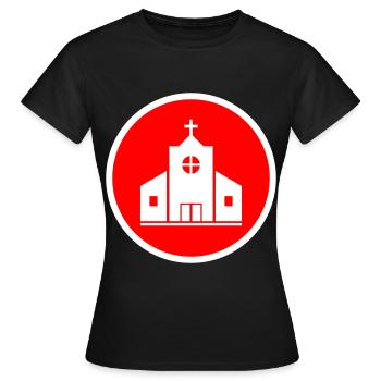 Kirche - Frauen T-Shirt - Schwarz - Vorne - AI Model Female 172 dark (172cm)