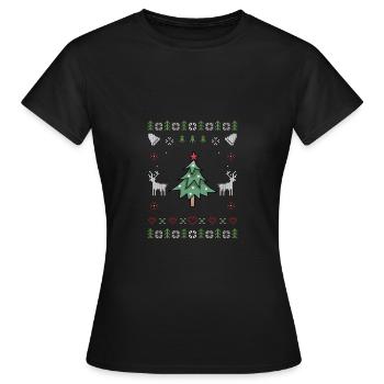 Arbre de Noël moche Noël - T-shirt Femme - noir - Devant - AI Model Female 172 dark (172cm)