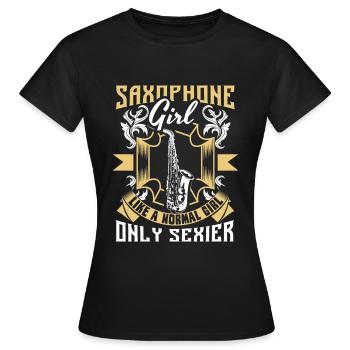 Saxophone Brass Band - T-shirt Femme - noir - Devant - AI Model Female 172 dark (172cm)