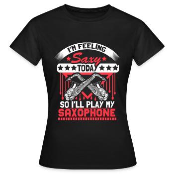 Saxophone Brass Band Band Cadeau - T-shirt Femme - noir - Devant - AI Model Female 172 dark (172cm)
