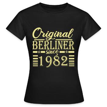 berliner original geburtstag 1982 - Frauen T-Shirt - Schwarz - Vorne - AI Model Female 172 dark (172cm)