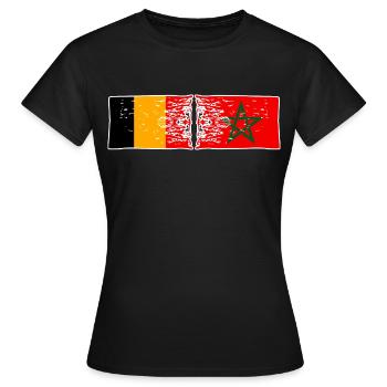 Morocco Belgium Moroccan Flag ey Belgian - Women's T-Shirt - black - Front - AI Model Female 172 dark (172cm)