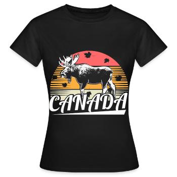 Nation du wapiti du Canada - T-shirt Femme - noir - Devant - AI Model Female 172 dark (172cm)