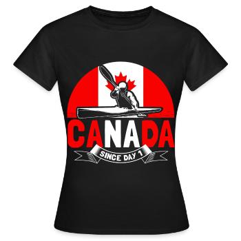 Don de l’État du wapiti du Canada - T-shirt Femme - noir - Devant - AI Model Female 172 dark (172cm)