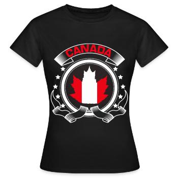 Idée cadeau du drapeau canadien du Canada - T-shirt Femme - noir - Devant - AI Model Female 172 dark (172cm)