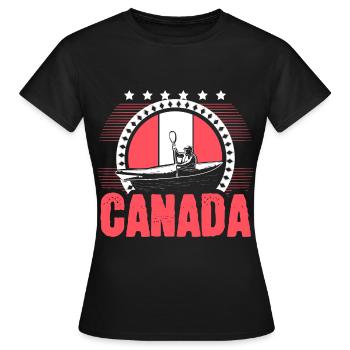 Pays de la feuille d’érable au Canada - T-shirt Femme - noir - Devant - AI Model Female 172 dark (172cm)