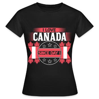 Origine de la feuille d’érable du Canada - T-shirt Femme - noir - Devant - AI Model Female 172 dark (172cm)