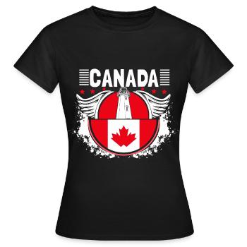 Pays du wapiti du Canada - T-shirt Femme - noir - Devant - AI Model Female 172 dark (172cm)