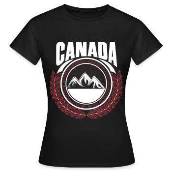Idée cadeau du pays de naissance de l’érable Canada - T-shirt Femme - noir - Devant - AI Model Female 172 dark (172cm)