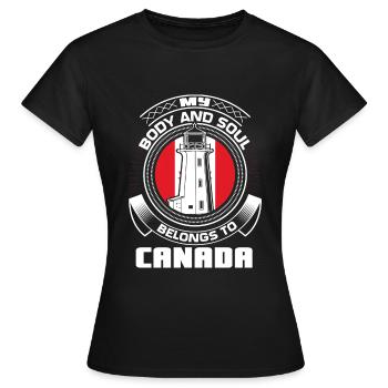 Drapeau érable du Canada - T-shirt Femme - noir - Devant - AI Model Female 172 dark (172cm)