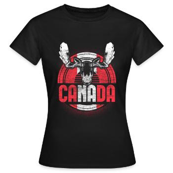Idée cadeau du drapeau d’érable du Canada - T-shirt Femme - noir - Devant - AI Model Female 172 dark (172cm)