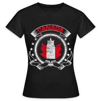 Érable du Canada - T-shirt Femme - noir - Devant - AI Model Female 172 dark (172cm)