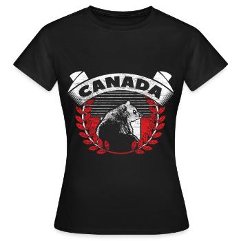 Kanada Elch Geburtsland - Frauen T-Shirt - Schwarz - Vorne - AI Model Female 172 dark (172cm)