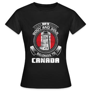 Kanada Elch Geburtsland Geschenkidee - Frauen T-Shirt - Schwarz - Vorne - AI Model Female 172 dark (172cm)