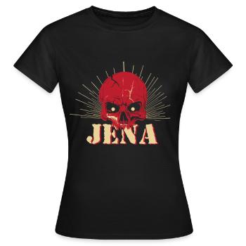 Jena Totenkopf - Frauen T-Shirt - Schwarz - Vorne - AI Model Female 172 dark (172cm)