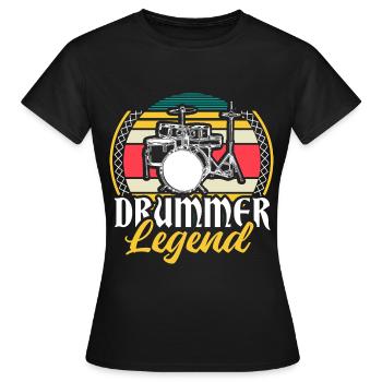 Drums Drumsticks Drumsticks Idée cadeau - T-shirt Femme - noir - Devant - AI Model Female 172 dark (172cm)