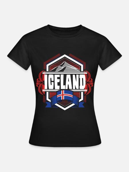 Island Isländer Land - Frauen T-Shirt - Schwarz