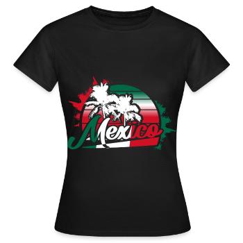 Idée cadeau Mexico Fiesta Flag - T-shirt Femme - noir - Devant - AI Model Female 172 dark (172cm)