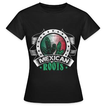 Armoiries du Sombrero du Mexique - T-shirt Femme - noir - Devant - AI Model Female 172 dark (172cm)