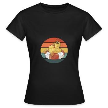 Bain Canard Caoutchouc Canard Rétro - T-shirt Femme - noir - Devant - AI Model Female 172 dark (172cm)