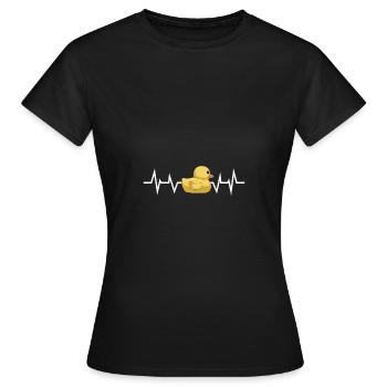 Bain battement de cœur de canard - T-shirt Femme - noir - Devant - AI Model Female 172 dark (172cm)