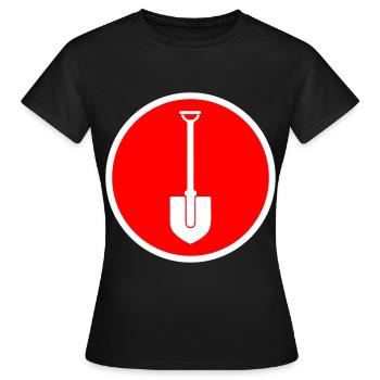 Schaufel icon Kreis - Frauen T-Shirt - Schwarz - Vorne - AI Model Female 172 dark (172cm)