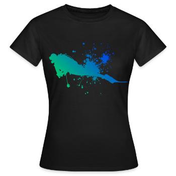 Scuba Diver Scuba Diving Diver Scuba Diver - T-shirt Femme - noir - Devant - AI Model Female 172 dark (172cm)