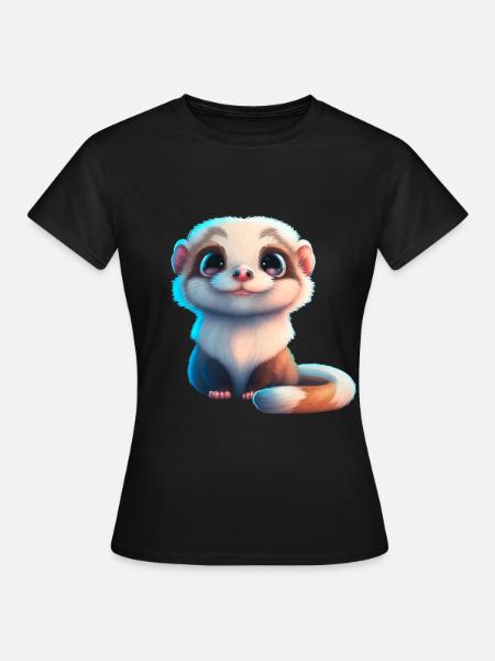 süsses Baby Frettchen - Frauen T-Shirt - Schwarz