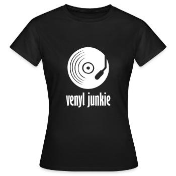Venyl junkie - Frauen T-Shirt - Schwarz - Vorne - AI Model Female 172 dark (172cm)