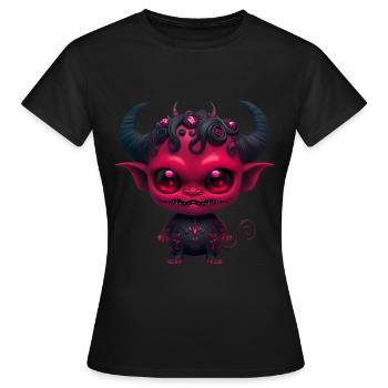 Petit Diable démoniaque - T-shirt Femme - noir - Devant - AI Model Female 172 dark (172cm)