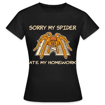 My spider ate my homework - Women's T-Shirt - black - Front - AI Model Female 172 dark (172cm)