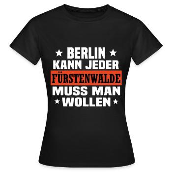 Fürstenwalde Spree - Frauen T-Shirt - Schwarz - Vorne - AI Model Female 172 dark (172cm)