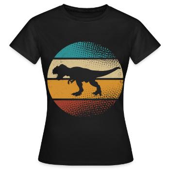 T Rex - Frauen T-Shirt - Schwarz - Vorne - AI Model Female 172 dark (172cm)