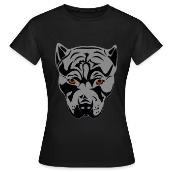 Pittbull Head Design Graphique - T-shirt Femme - noir - Devant - AI Model Female 172 dark (172cm)