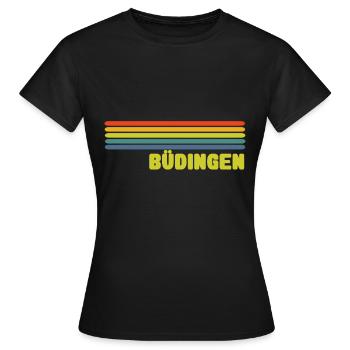 Büdingen - Frauen T-Shirt - Schwarz - Vorne - AI Model Female 172 dark (172cm)
