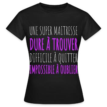 Super maitresse cadeau pour maîtresse d' école - T-shirt Femme - noir - Devant - AI Model Female 172 dark (172cm)