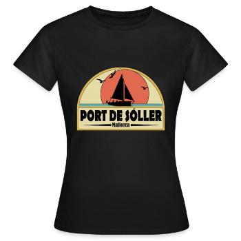 Port de Soller - Women's T-Shirt - black - Front - AI Model Female 172 dark (172cm)