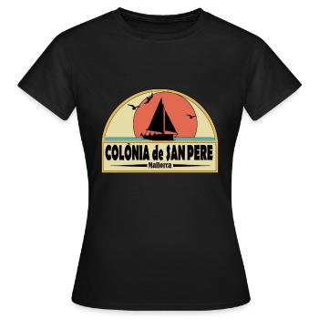 Colonia de San Pere - T-shirt Femme - noir - Devant - AI Model Female 172 dark (172cm)