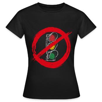 Feu de circulation Panneau d’interdiction gouvernementale - T-shirt Femme - noir - Devant - AI Model Female 172 dark (172cm)